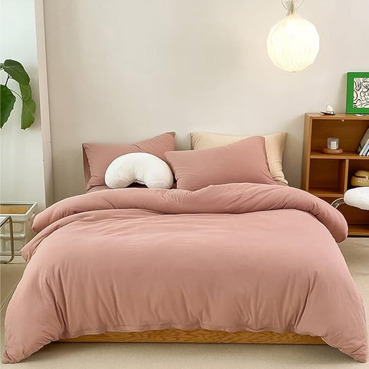 CLOTHKNOW Pink Twin/Twin XL Comforter Set Dusty Rose Bedding Comforter Sets Girls Kids Comforter Mauve Comforter with 2 x Pillowcases