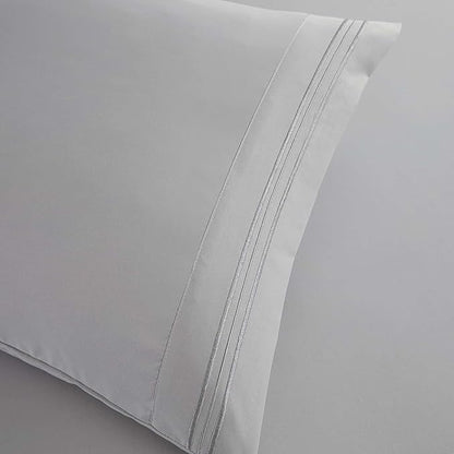 Clara Clark Bed Linen Set, Short Queen, 6 Piece, Microfiber, Silver