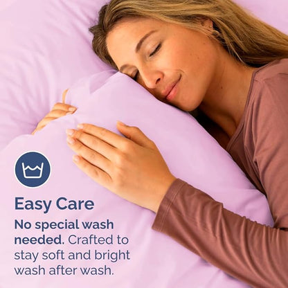 King Standard Pillow Cases Set of 4 - Soft Hotel Quality Pillowcase Covers - Comfy Bedding for Women, Men, Kids & Teens - Machine Washable Pillow Protectors - 4 Piece Set - King Standard Light Pink