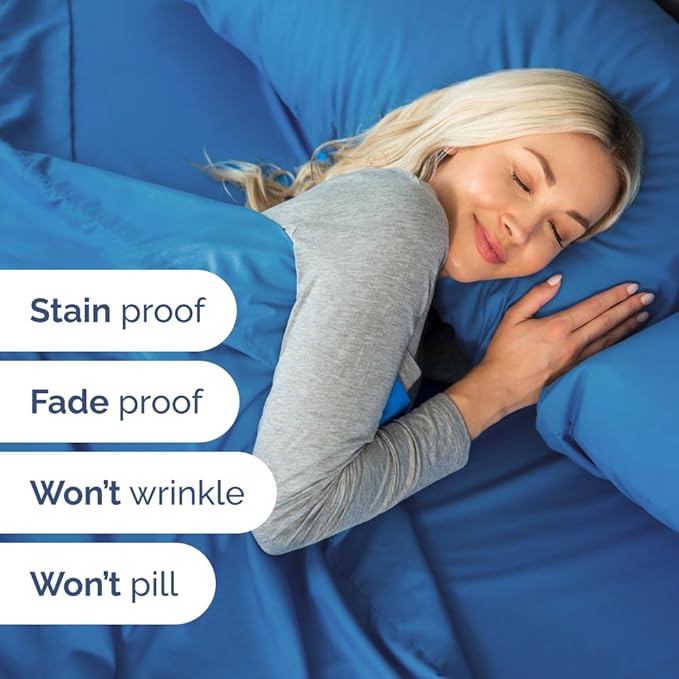 Flex Top Split Head King 4 Piece Sheet Set - Comfy Breathable & Cooling Bed Sheets Set - Hotel Luxury Bedding for Women, Men, Kids, Teens, Boys & Girls - Deep Pockets, Soft and Oeko-Tex - Royal Blue