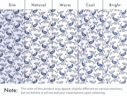 RUVANTI 100% Cotton Percale King Sheets, Crisp and Soft, Paisley Ornament