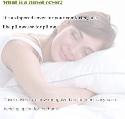 FADFAY Floral Duvet Cover Set 100% Cotton Green and Beige Striped Dorm Room College Branches Botanical Printed Reversible Zipper Comforter Cover & 2 Pillowcases，Twin XL