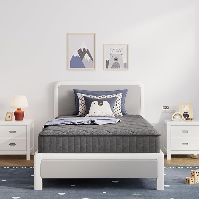 Avenco Full Size Mattress, 6 Inch Full Mattress in a Box for Kids, Medium Firm Hybrid Mattresses with Bonnell Spring and Gel Memory Foam for Cool Night Sleep & Pressure Relief, CertiPUR-US Certified
