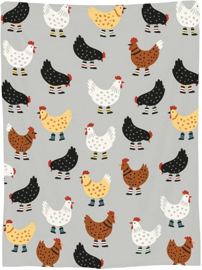 Chicken Blanket Super Soft Warm Fluffy Fleece Flannel Hen Animal Throw Blanket Cozy Fuzzy Plush Stuff Bedding Blankets Gifts for Women Kids Boys Girls Adults 50"X40"