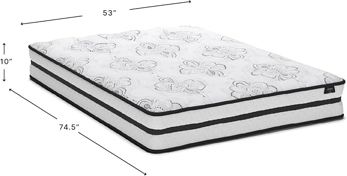 Signature Design by Ashley Full Size Chime 10 Inch Medium Firm Hybrid Mattress with Cooling Gel Memory Foam for Pressure Relief, Fiberglass Free, Mattress In A Box