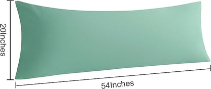 NTBAY Microfiber Body Pillowcase Set, 20x54 Inches, Mint Green, Soft, Wrinkle, Fade Resistant, Envelope Closure, 2 Pc