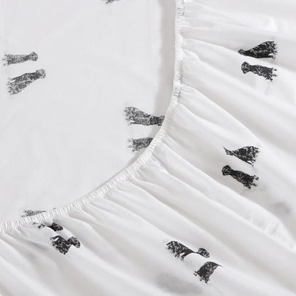 Eddie Bauer - Twin Bed Sheets, Cotton Percale Bedding Set with Matching Pillowcase, Crisp & Cool, Dorm Essentials (Labrador Fields White)
