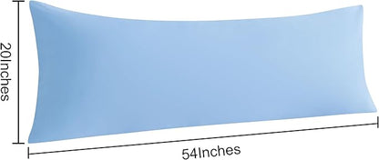 NTBAY Body Pillow Cases Set of 2, 2 Pack Brushed Microfiber 20x54 Pillow Cases, Soft, Wrinkle, Fade, Stain Resistant Sky Blue Pillow Cases with Envelope Closure, 20x54 Inches, Sky Blue