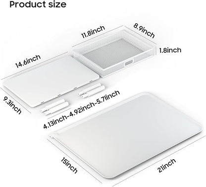 W‌SOWX Adjustable Automatic Cat Feeder Stand, Elevated Cat Food Stand,White | With Drawer and Cat Food Mat,Raises Feeder/Bowls by 4.1"/4.9"/5.7",Relieves Spine and Joints Noticeably on Pets-Sturdy Metal