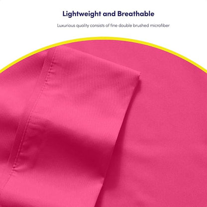 6 Piece Bed Sheet Set, Queen, Fuschia