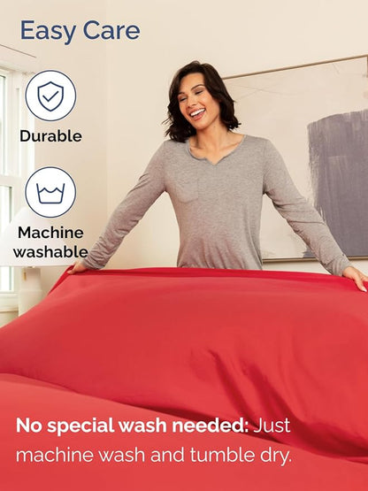 Extra Deep Twin Sheet Set - 4 Piece Breathable and Cooling Sheets - Hotel Luxury Bedding for Women, Men, Kids & Teens - Easy & Secure Fit - Soft, Wrinkle Free and Comfy with Extra Deep Pockets - Red