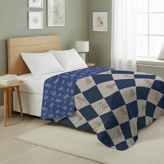 Harry Potter Herald Call Twin Quilted Throw Blanket Adults Boys Girls, Soft Lightweight Bedding for Bed, or Couch, 60 x 90 inches