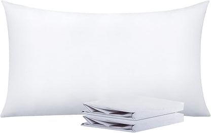 NTBAY King Pillowcase Set - 2 Pack Brushed Microfiber 20x36 Pillowcases - Soft, Wrinkle-Free, Fade-Resistant, Stain-Resistant, White Pillowcases with Envelope Closure - 20x36 Inches, White