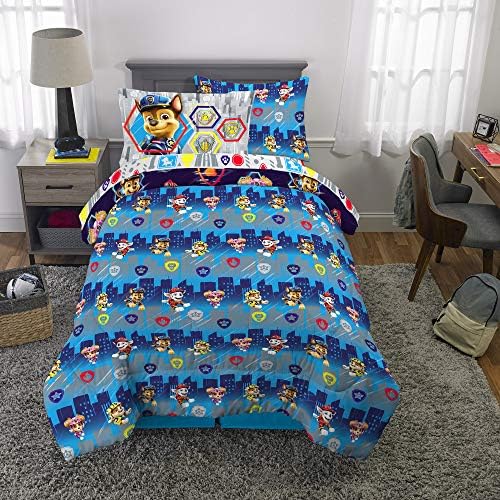 Franco Kids Bedding Super Soft Comforter and Sheet Set with Sham, 5 Piece Twin Size, Paw Patrol Movie