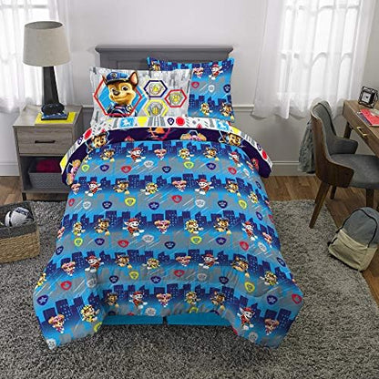 Franco Kids Bedding Super Soft Comforter and Sheet Set with Sham, 5 Piece Twin Size, Paw Patrol Movie