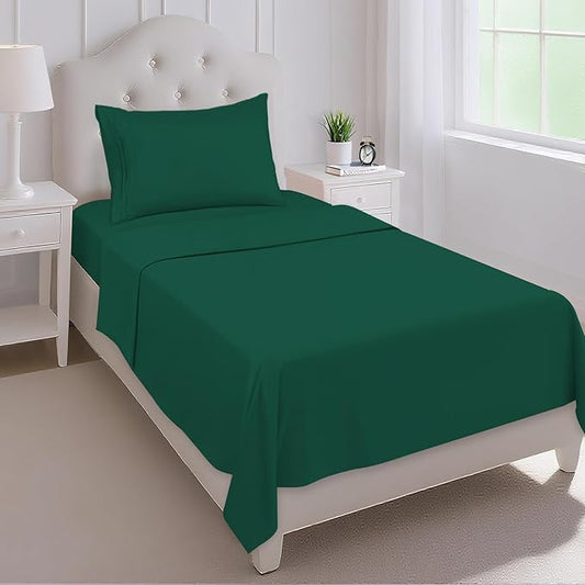 Mejoroom Twin Sheet Set - Hotel Collection Twin Sheets - Bedding Sheets & Pillowcases with Deep Pocket Fitted Sheet, Breathable, Wrinkle & Fade Resistant - 3 Piece(Emerald Green)