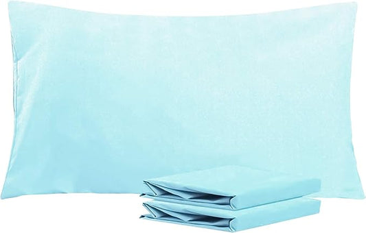 NTBAY King Pillowcase Set - 2 Pack Brushed Microfiber 20x36 Pillowcases - Soft, Wrinkle-Free, Fade-Resistant, Stain-Resistant, Aqua Pillowcases with Envelope Closure - 20x36 Inches, Aqua