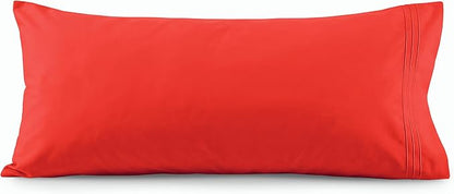 Elegant Comfort Luxury Ultra-Soft 1-Piece Body Pillowcase - 1500 Premium Hotel Quality Microfiber Double Brushed - Wrinkle Resistant, Body Pillowcase Size, Red