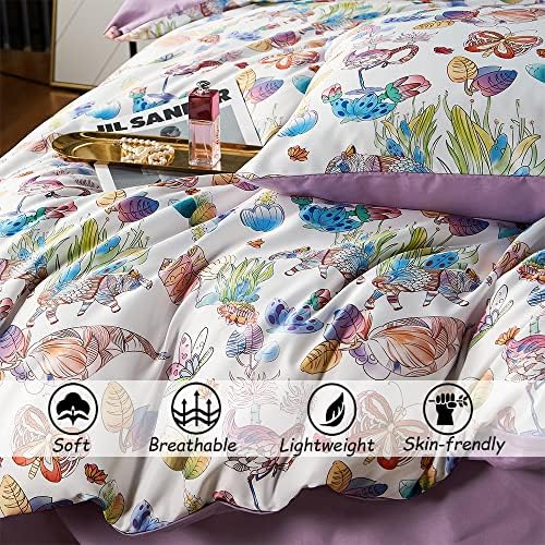 King Paisley Floral Reversible Duvet Cover Set Bohemian Garden