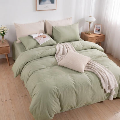 NEXHOME PRO Duvet Cover California King Size, 3 Pieces Cotton Bedding Set