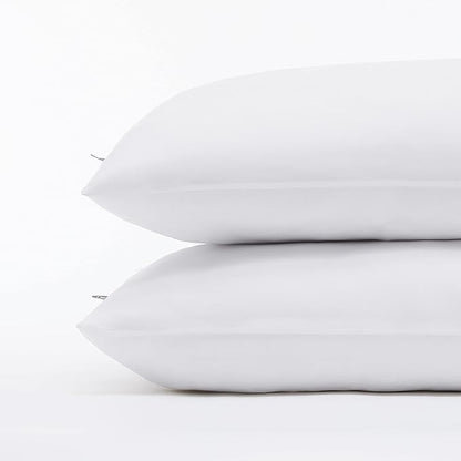 Serta Power Chill Cooling Pillow Protectors, Stain Resistant and Zippered Pillow Protector, Protects Pillow from Dust and Dirt, King, White, 2 Count ( Pack of 1)