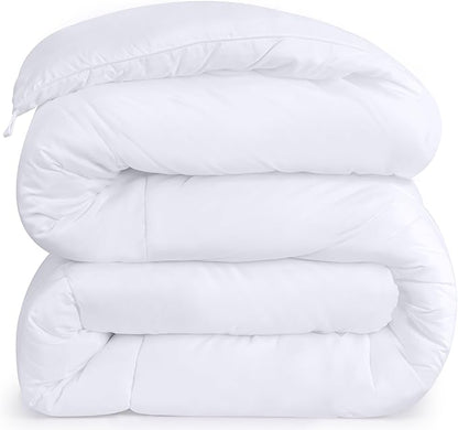 Utopia Bedding Comforters King Size, All Season Duvet Insert, Down Alternative Box Stitched Bed Comforter with Corner Tabs, Machine Washable (White)