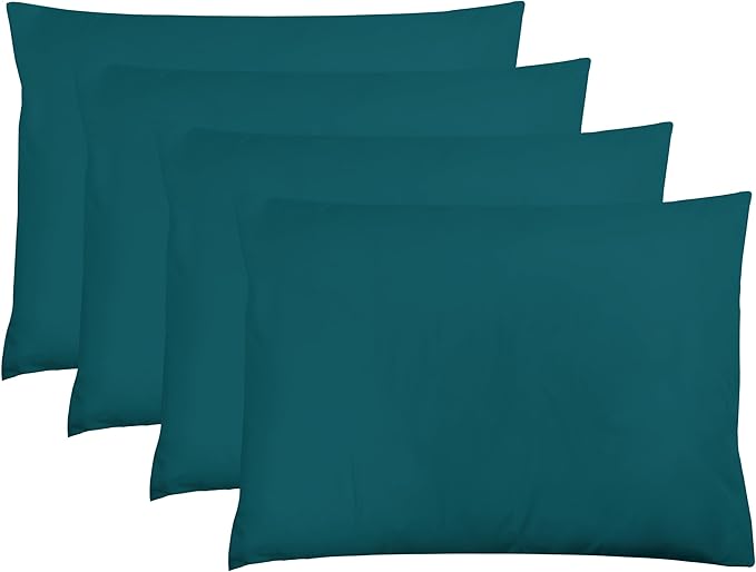 ZPECC Pillow Cases King Size Set of 4, 20x36 Envelope Closure Pillowcases, Soft Plain Brushed Microfiber Covers Hypoallergenic Breathable, Teal