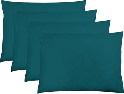 ZPECC Pillow Cases King Size Set of 4, 20x36 Envelope Closure Pillowcases, Soft Plain Brushed Microfiber Covers Hypoallergenic Breathable, Teal