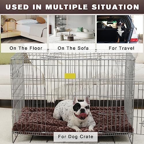 Exsnugy Washable Dog Bed Mat Medium Size Fluffy Pet Crate Pad 30x19