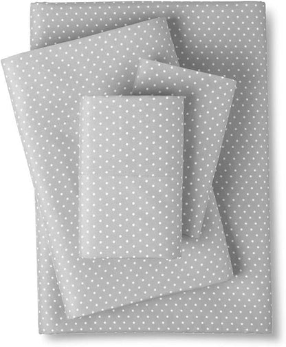 1500 Supreme Collection Queen Sheet Sets Polka Dot Gray - Luxury Hotel Bed Sheets and Pillowcase Set for Queen Mattress - Extra Soft, Elastic Corner Straps, Deep Pocket Sheets, Queen, Polka Dot Gray