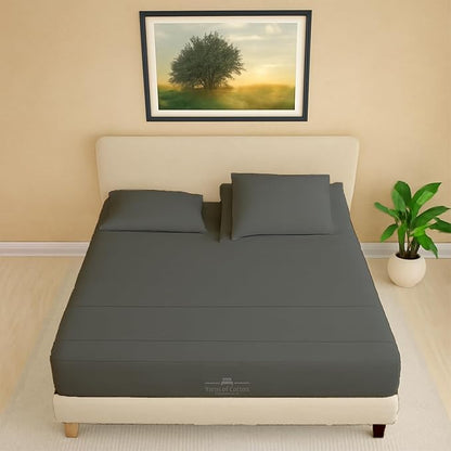 Split Head Flex 1 Qty Fitted Sheet for Adjustable Bed, Queen 36" Split Down from The Top, 100% Egyptian Cotton 600 Thread Count, 18" Deep Pocket, Super Soft Wrinkle Free, Dark Grey