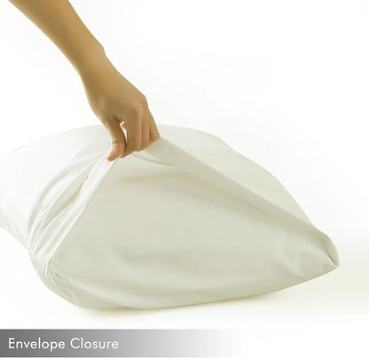 WINLIFE 100% Cotton Pillow Cases Standard Set of 2, Pillowcases Standard Size Long Staple Cotton, 20×26 inches, Cooling, Breathable & Soft Pillowcase Covers, Beige