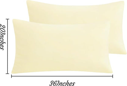 NTBAY King Pillow Cases Set of 2, 2 Pack Brushed Microfiber 20x36 Pillow Cases, Soft, Wrinkle, Fade, Stain Resistant Ivory Pillow Cases with Envelope Closure, 20x36 Inches, Ivory