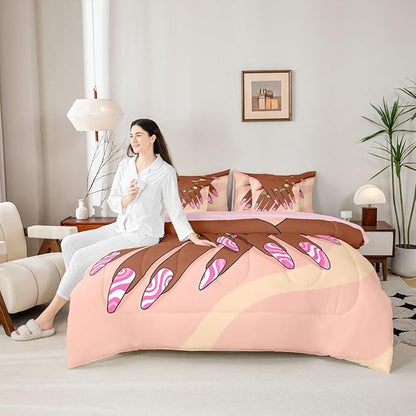 Erosebridal Romantic Makeup Themed Comforter Sets Twin for Girls Fashion Girlish Sheet Set 7 Piece Black Girls Bedding Set for Kids Teens Adult Women Bedroom Afro Vogue Princess Magical Bed in A Bag