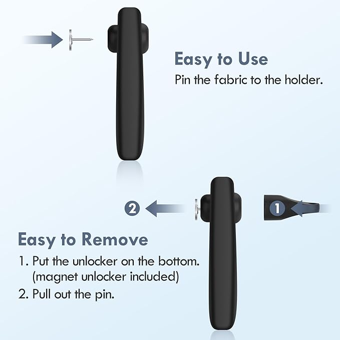 Airtag Holder for Kids Hidden 2 Pack, Air Tag Holder with Magnetic Lock Pin Anti-Removal Tool Required, GPS Tracker Case for Children Elderly Pets Backpack Clothing (Black, White)