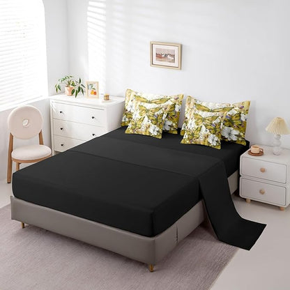 Floral Butterfly 7 Piece Bed In A Bag Queen,White Flowers Oil Painting Boho Bedding Set With Sheets Retro Aesthetics Yellow Butterfly Comforter Set For Girls Teen Women,Bohemian Animal Bed Set