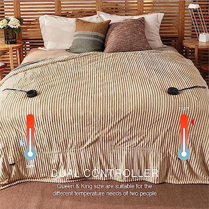 Heated Blanket Queen Size, 6 Heat Level Electric Blanket, White