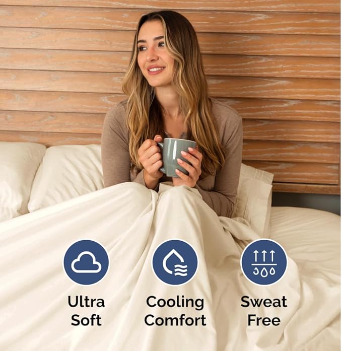 Full XL Bed Sheet - 4 Piece Full XL Bed Sheets Set - Soft, Breathable & Cooling - Hotel Luxury Bedding for Women, Men, Kids, Teens, Boys & Girls - Deep Pockets, Comfy, Fade & Wrinkle Free - Off White