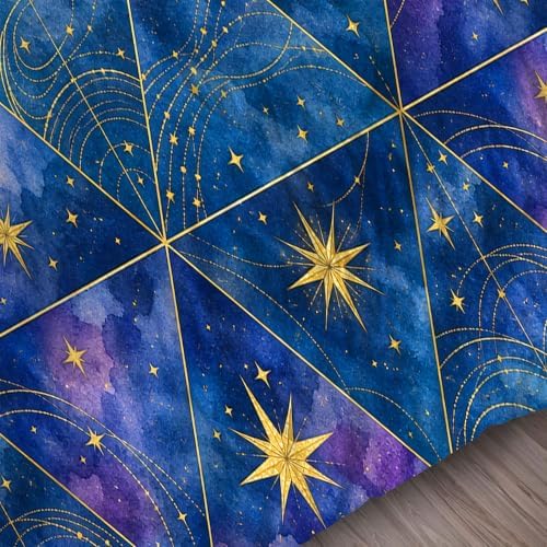 Celestial Comforter Set King, Geometric Bedding for Teens Girls