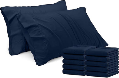 Utopia Bedding Queen Pillow Cases - 12 Pack - Envelope Closure - Soft Brushed Microfiber Fabric - Shrinkage and Fade Resistant Pillow Covers Queen Size 20 X 30 Inches (Queen, Navy)