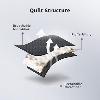Maple&Stone Charcoal Grey Quilt Set Queen Size, Lightweight Bedspread Ultrasonic Chevron Pattern Light Coverlet for All Season Comforter Bedding Decor - 3 Piece Full Bed Cover Sets