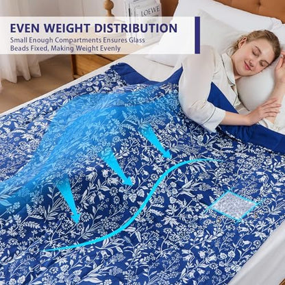 yescool Weighted Blanket for Adults 15lbsTwin Size, 48" x 72", Indigo