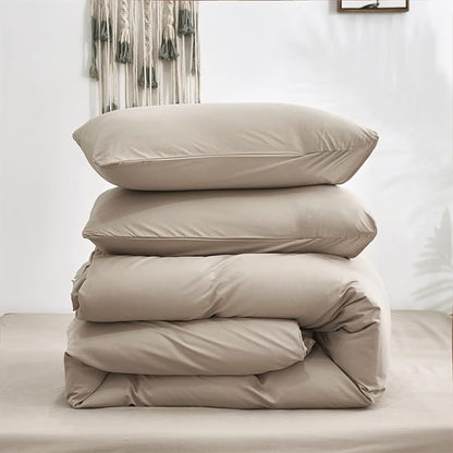 Cottonight Cream Coffee Comforter Set California King Khaki Bedding Comforter Set Cal King Dark Champagne Solid Blanket Quilts Modern Soft Cream Khaki 3 Piece Bedding Set