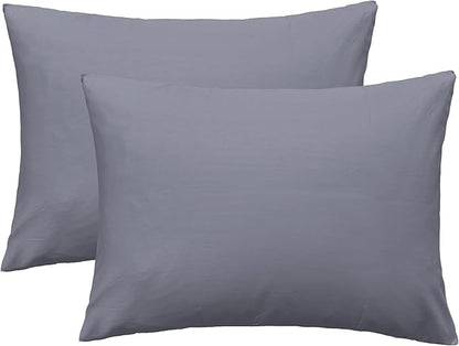 iMaylex Soft 100% Egyptian Cotton Zipper Pillow Case, Cozy and Lightweight Pillowcase, Set of 2, Dark Grey, Queen, 20" x 30"