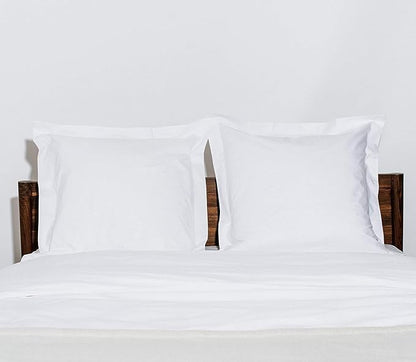 Euro Sham Covers 26x26 Set of 2 White 600 Thread Count 100% Egyptian Cotton Pack of 2 Euro 26x26 Pillow Covers Cushion Cover Cases Soft Skin Friendly European Size Decorative Square Pillow Shams