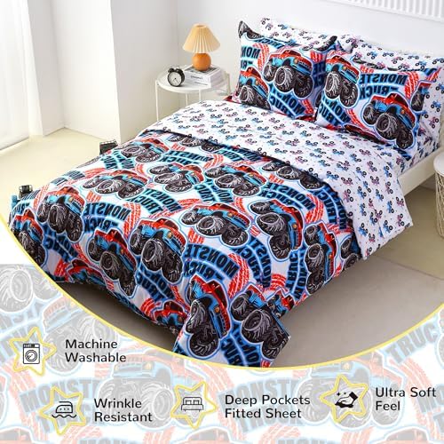 Viviland Kids Twin Bedding Sets, Boys Comforter, Monster Truck