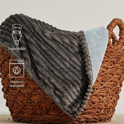 Heated Blanket King Size, 6 Heat Levels Electric Blanket, Grey