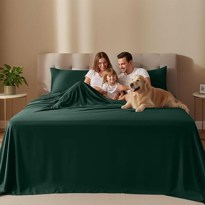 Utopia Bedding California King Sheet Set – 4 Piece Bed Sheets for Cal King Size Bed, Soft and Breathable Microfiber, Includes 1 Fitted Sheet, 1 Flat Sheet and 2 Pillowcases (Emerald)