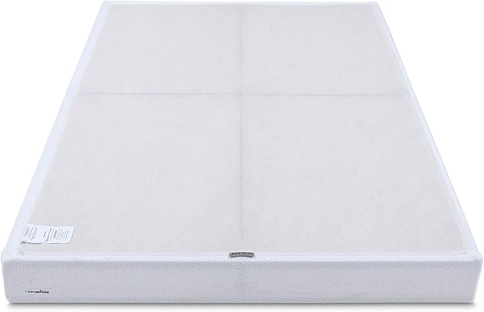 Amazon Basics Smart Box Spring Bed Base, 5-Inch Height Mattress Foundation, Tool-Free Easy Assembly, Metal Support, Full, 74" x 53"