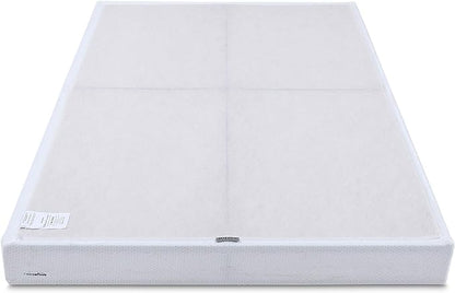 Amazon Basics Smart Box Spring Bed Base, 9-Inch Height Mattress Foundation, Tool-Free Easy Assembly, Metal Frame, Cal King, 83" x 71" x 9", White